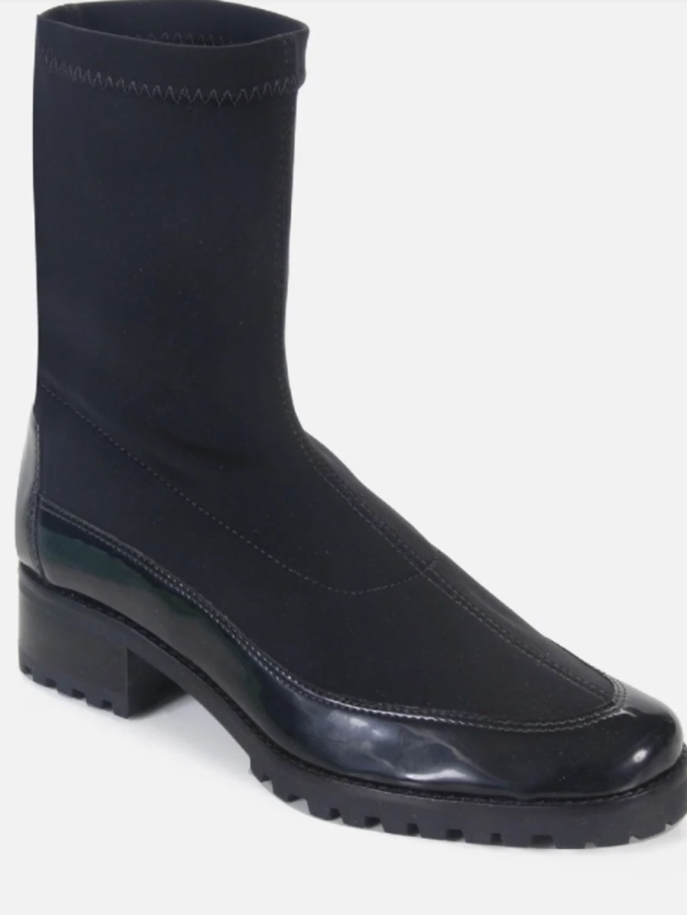 Paula Torres Neoprene Venice Black Mid-Calf Boots. 39